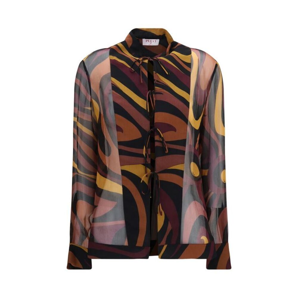 Emilio Pucci Multicolor Silk Pattern Women's Shirt